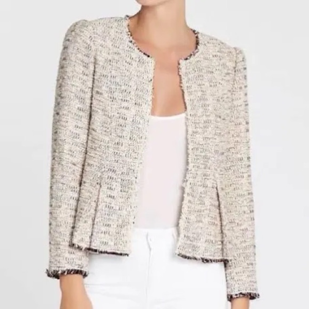 Rebecca Taylor Rainbow Tweed Peplum Jacket